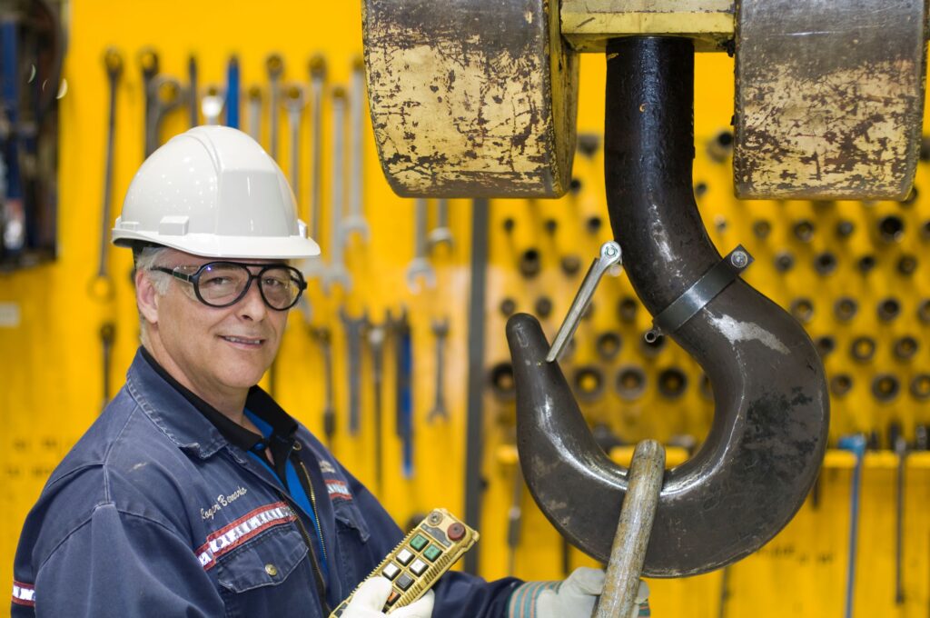 A man wearing a construction suit